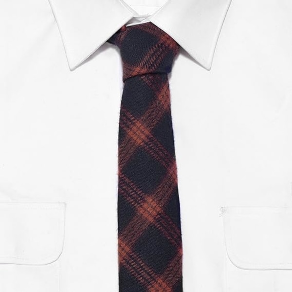 Finstickad tweed-slips för män i bomull, 6 cm