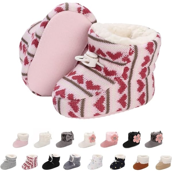 0-6 Months Baby Winter Warm Fleece Bootie, Newborn Non-Slip Soft