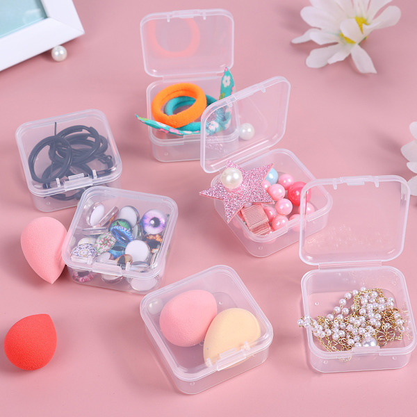 Nageltillbehör förvaringslåda, 14 rutnät transparent plastpärla di