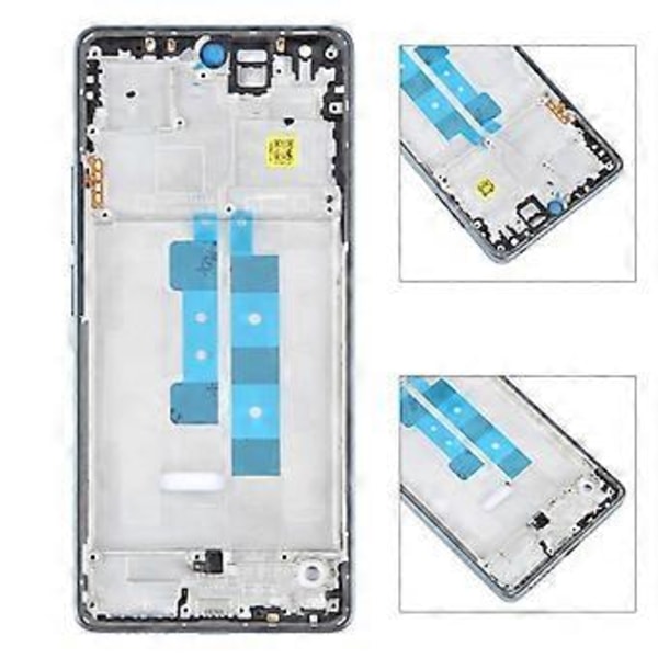 Telefon Främre Hölje Infattningsplatta LCD-Skärm Främre Ram Enkel Installation för Poco M6 4G Ersättningsdelar Tillbehör