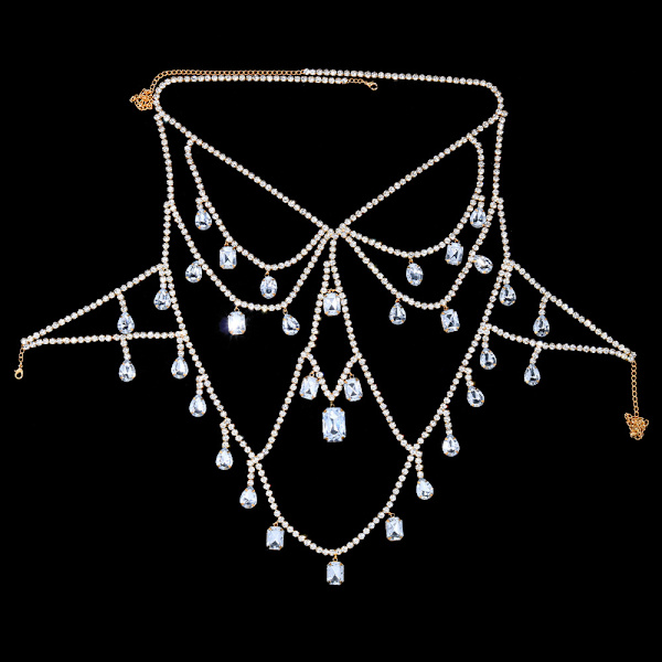 Boho Guld Kroppskedja Kristall Tofs Midjekedjor Sommar Strand Bod