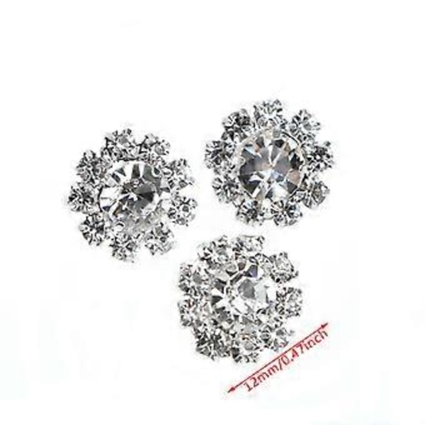 5 stk. 12 mm runde rhinestones skaftknapper syhåndverk pynt DIY annet