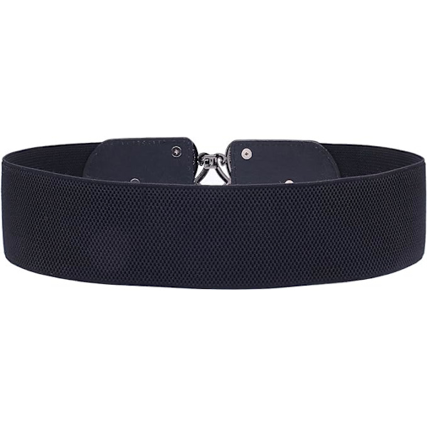 Dame Vintage Bred Elastisk Stretch Midjebelte Retro Cinch Belte
