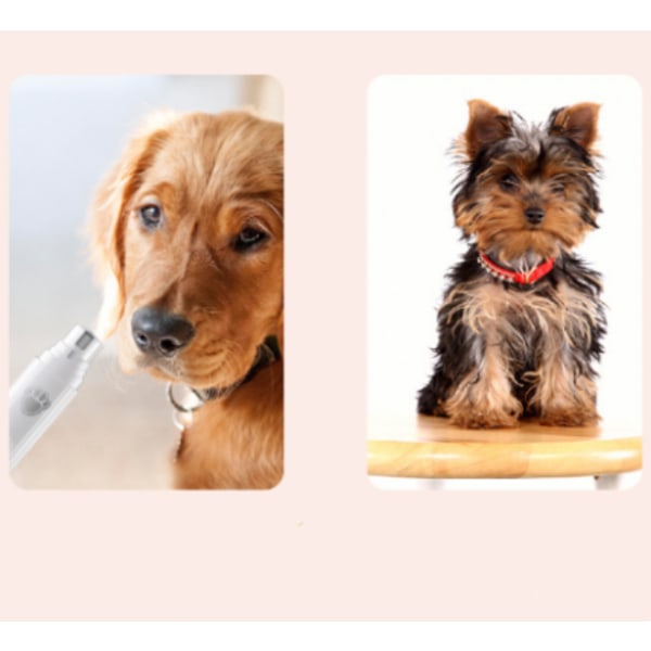 Nagelfil för hund, med LED-ljus elektriska nagelklippare för husdjur, lämplig