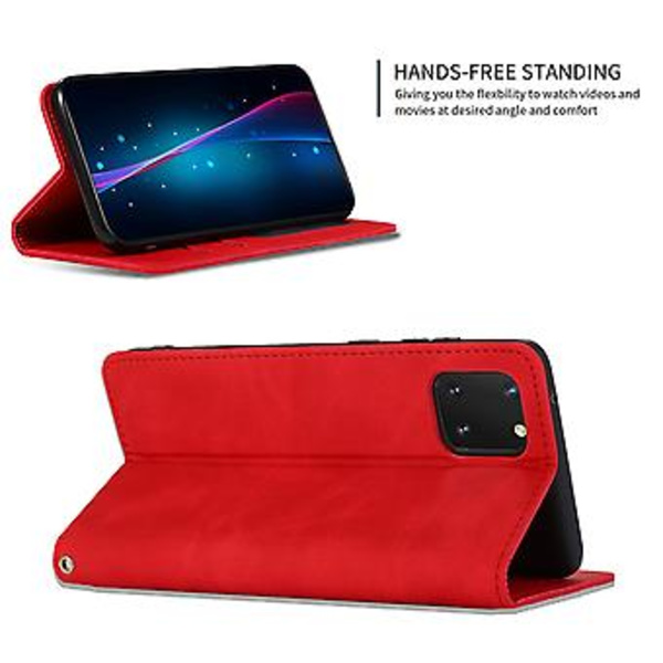 Samsung Galaxy Note 10 Lite/A81 -puhelimen nahkakotelo yrityskäyttöön Red