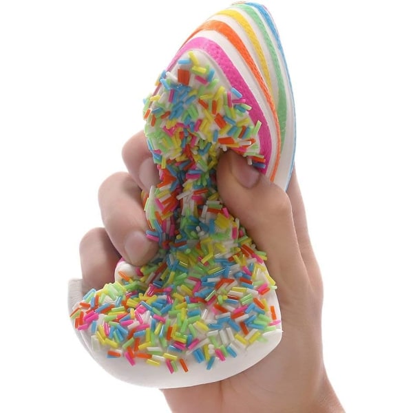 Klemmelegetøj Kage Langsomt Stigende Kawaii Regnbue Squishy Anti-Stress