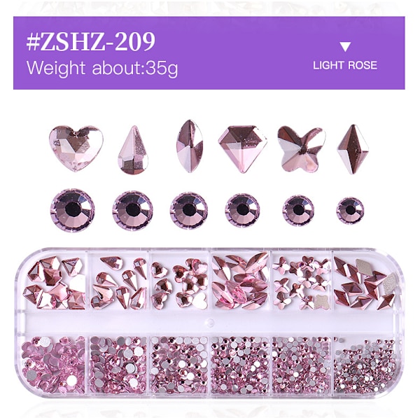 3 stk. Rhinestones til Nail Art, Crystal AB Rhinestones Flat Back G