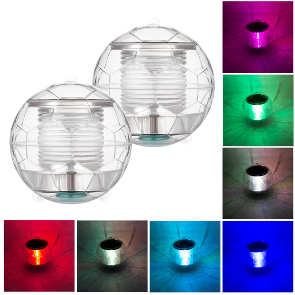 1 stk flytende solcelledamlys LED-belysning automatisk fargeendring