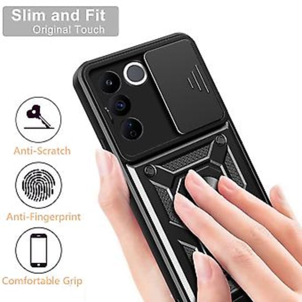 Skydeligt Kameradæksel Design Cover til vivo V27e Rose Gold