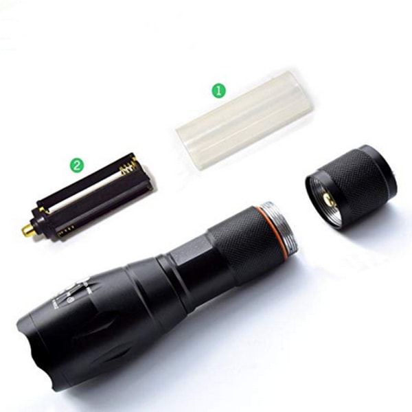 LED Kraftig LED Lommelygte, IP44 Vandafvisende Zoombar Lommelygte, 3 AA