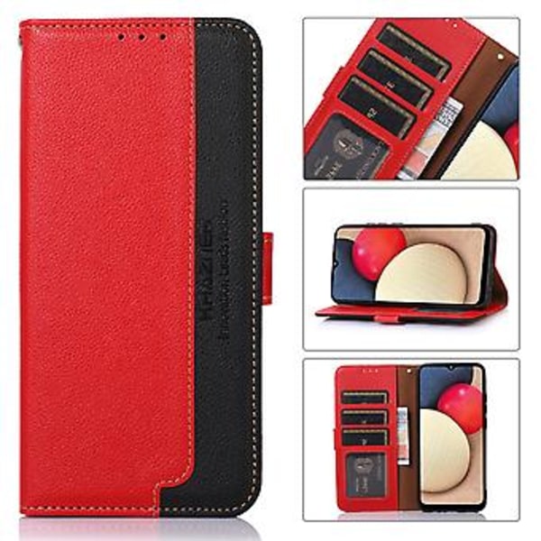 Litchi Textur RFID PU-fodral för OnePlus Ace / 10R Red