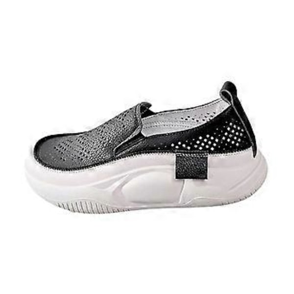 Uformelle damesko Sportssko Fottøy Komfortable motesko Fritidssko Sneakers for streetwear Gåing Jogging Shopping (36Svart) Black 36