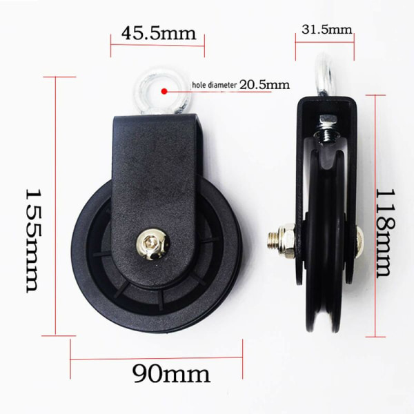 Swivel Pulley Block, Single Pulley Block med U-Mount Bracket Swi