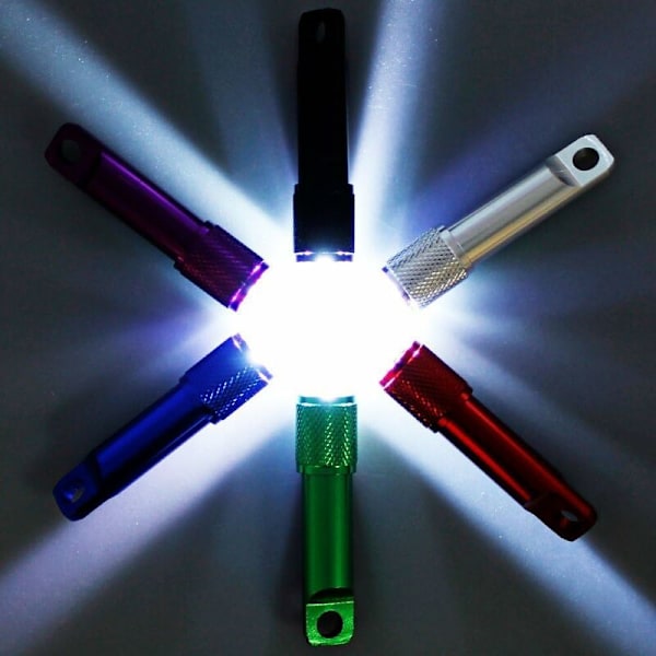 6 Farvede Mini LED Lommelygter, Batteridrevne Lommelygter, Mini