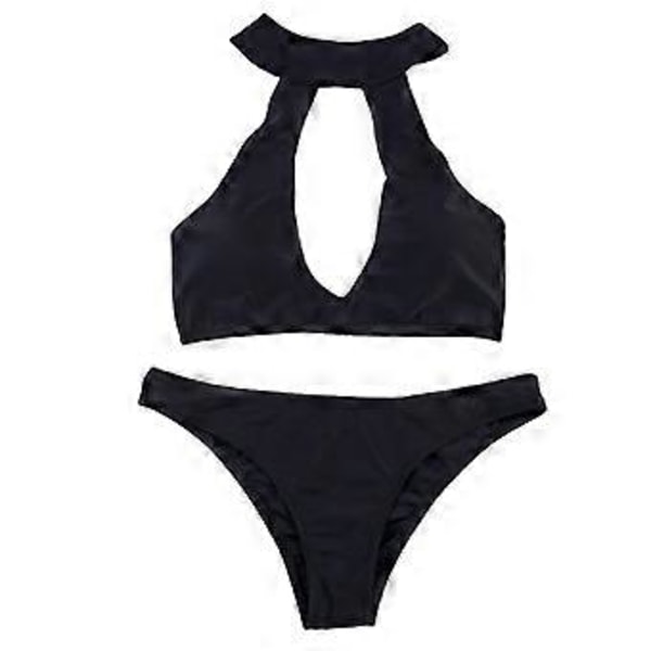 Piger Plus Size Bikini Strand Sport 2-delt Badedragt Push Up Halter Badedragt Ensfarvet S S