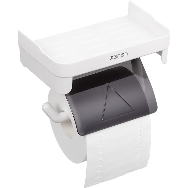 Toiletpapirholder uden boring, Toiletpapirholder med opbevaringsplads, Klæbende toiletrulleholder, Vægmonteret toiletpapirholder, Hvid ABS-materiale