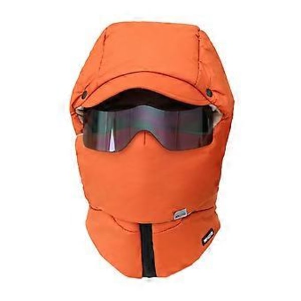 Vinterlue Vindtett Maske Komfortabel Trapperhatt for Utendørs Ski Sykling (Oransje)