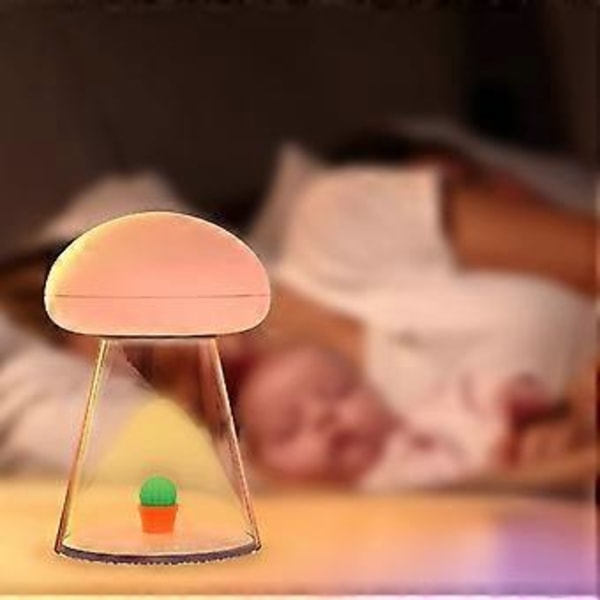 Baby Natlampe, Kawaii Babylampe, Børnenatlampe, Børnelampe med 7 Farveskiftende og Dæmpningsfunktioner, USB-opladet Baby Natlampe