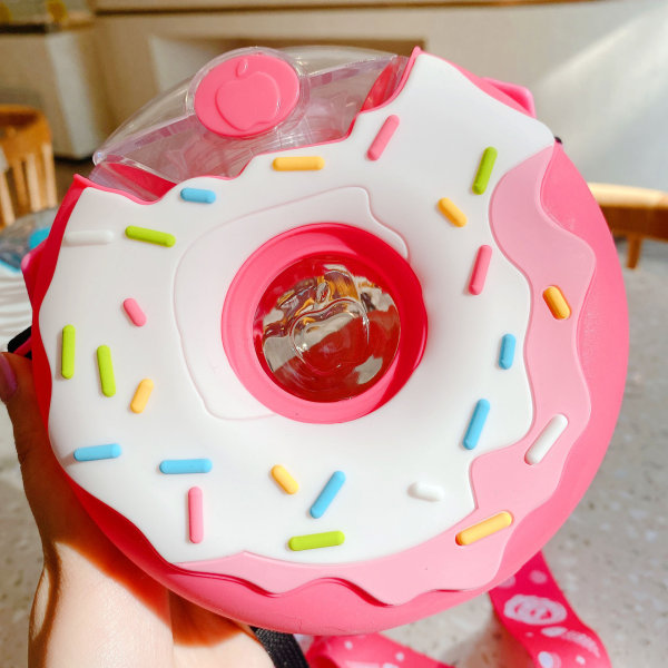 Barnens Donut-flaska Bärbar vattenkokare med sugrör Kindergarten