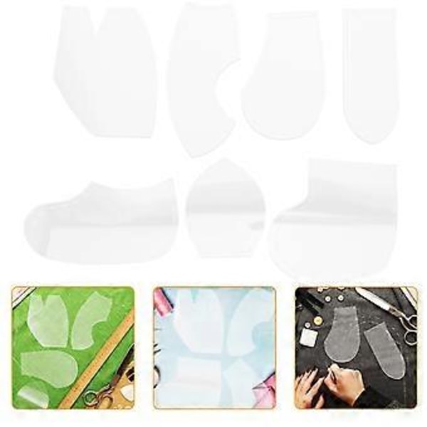 7 stk. Quilting Maler Syhåndverk Linjal Akryl Maler Quilting Håndverksutstyr