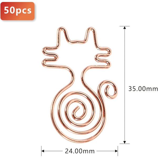 50 stk. kattepapir clips, kreative dyreformede dyrepapir clips