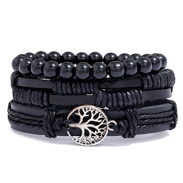 6PCS Armband i Läder för Män och Kvinnor Flätade Armband Manschett C