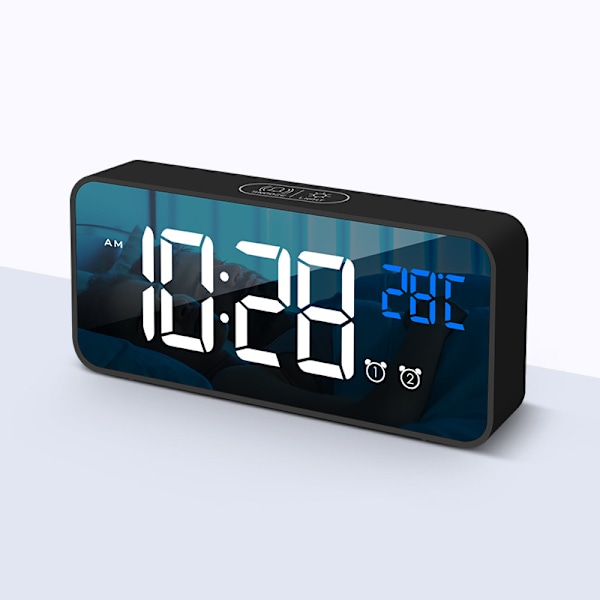 Digital väckarklocka, LED-väckarklocka med snooze-funktion, USB-driven