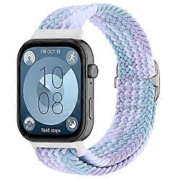 Justerbar flettet nylon urrem i vævet stil til Huawei Watch Fit 3 Style O
