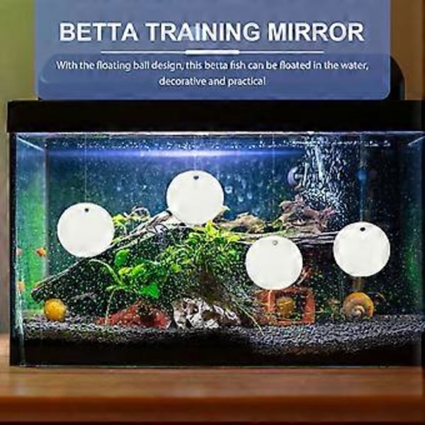 1 Sett Betta Treningsspeil Betta Øvelsesspeil for Akvarier Flytende Speil til Akvarium