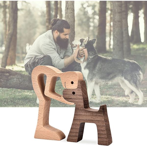 Trefigurer av Mann og Hund - Hjemmedekorasjon