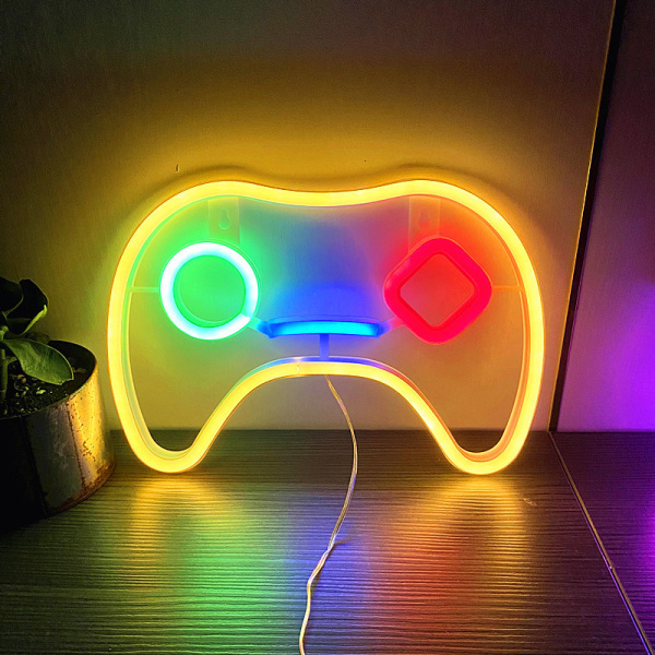 Neon-LED USB virtalähteellä valaistu kylttisisustus pelaamiseen Viileä neon sänkyyn