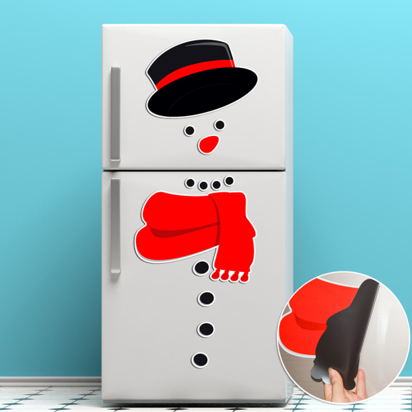 Snowman Kjøleskapsmagneter Julepynt Stor Rød Bla