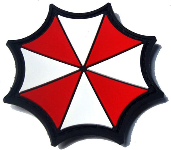2 stk. Resident Evil Umbrella Corporation PVC Patch Badges Emblem