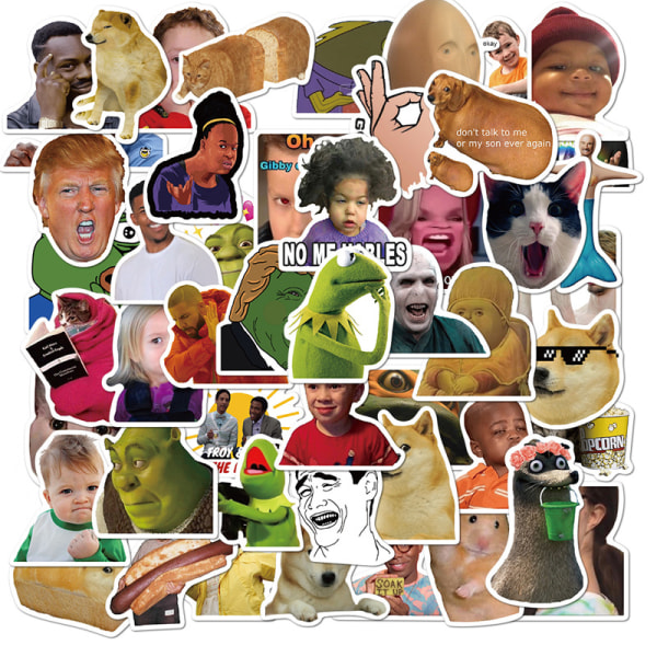 100st roliga Meme Vinyl Stickers Pack, Stor Bulk Sticker för varv