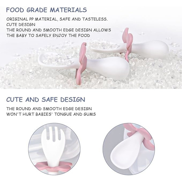 Baby Ske og Gaffel, 2 stk. Ergonomisk Baby Bestik