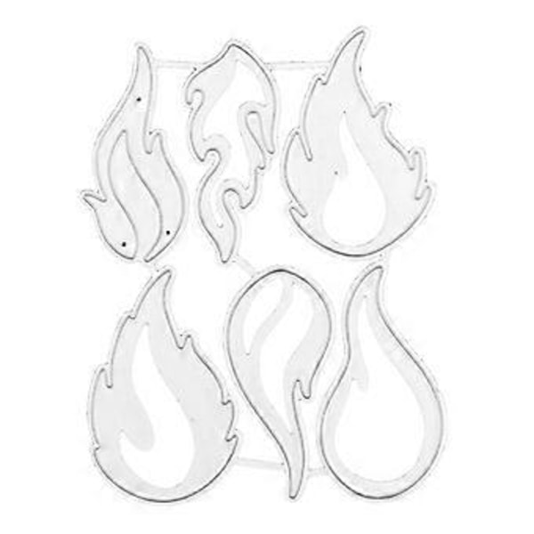 Kulstofstål Flamme Suit Skærestempel Prægningsstencil Skabelon Form DIY Papir A Sølv
