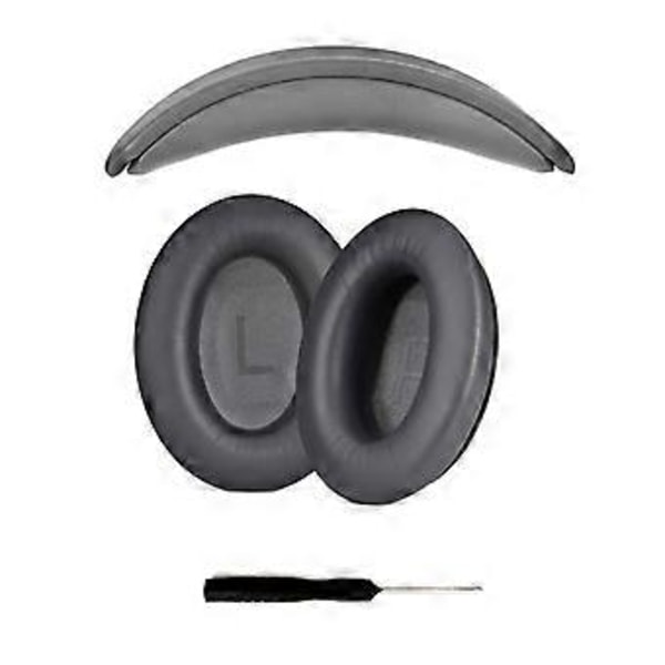 Komfortabel ørepude hovedbøjle pude til QC35 QC35II QC45 QCSE hovedtelefoner Perfekt til hjemmekontor og rejsebrug mørkegrå dark gray