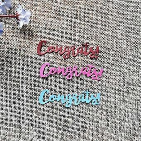 Metal Udskæringer Tillykke med dimissionen Prægningsstencil Skærestencils til Kortfremstilling Scrapbog Papirhåndværk DIY QB3389 Congratulatio