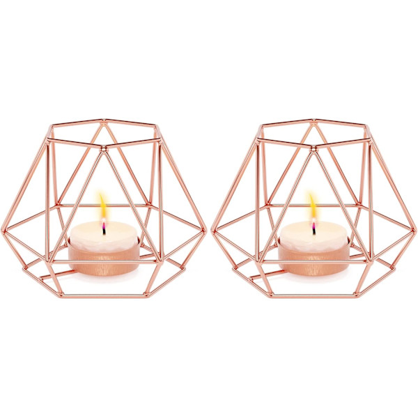 Tealight-hållare, Tealight-hållare, 2 st geometriska Tealight-te