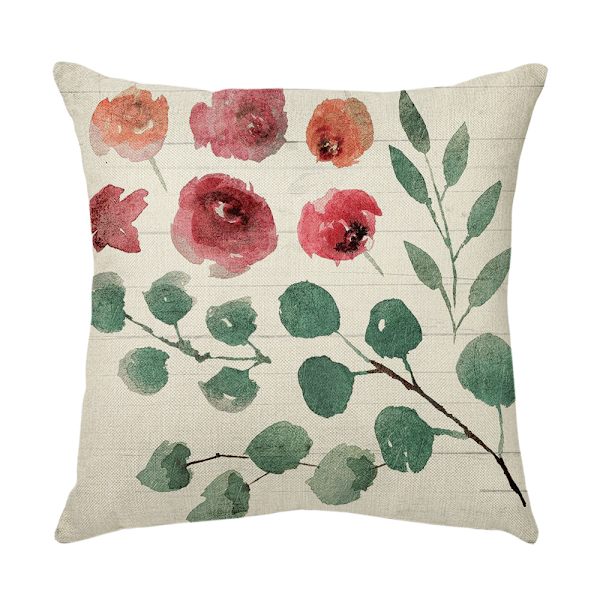 Set med 4 kuddfodral 45 x 45 cm vackert blommönster