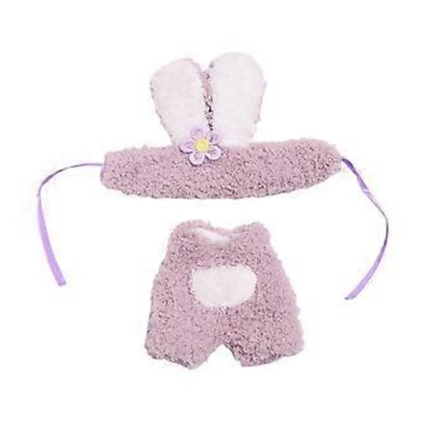 Dukkeklær Søtt Dukkeklærsett, Dukketilbehør Myk Utkledningsdukkeantrekk DIY Dukkeleke for 17cm Dukkerfiolett kanin