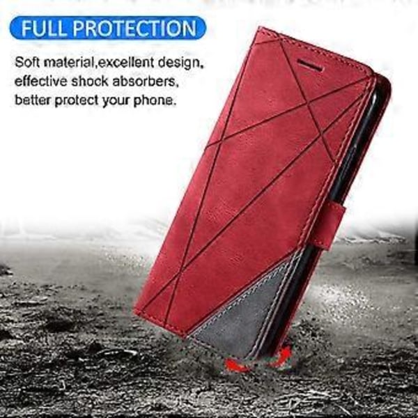 Plånboksfodral för Samsung Galaxy Xcover 5 Linjer Präglat PU Läder Telefonskal Style B