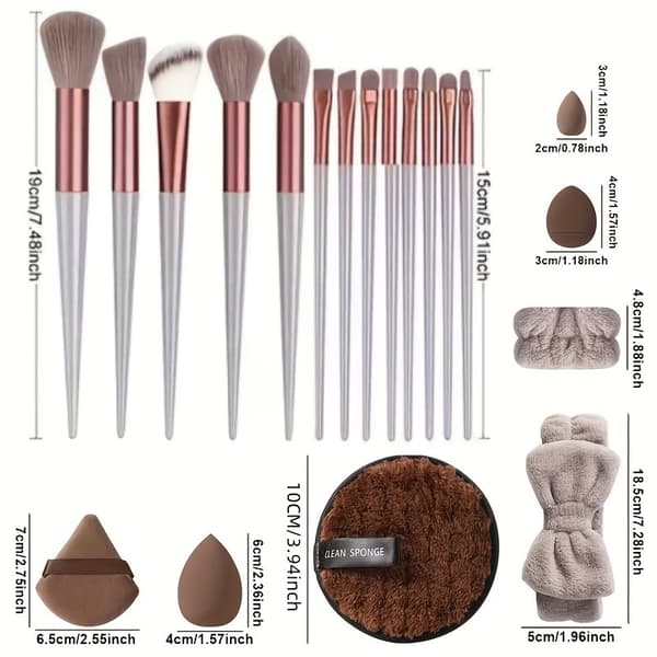 Makeup værktøjer, beauty sponge blød puff 40-delt sæt, Brun Brown 40-piece set