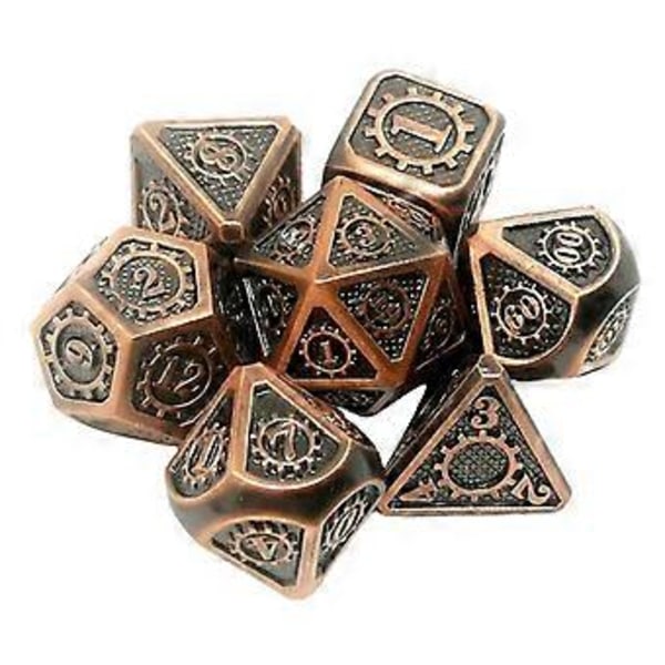 7 st/förpackning Polyedrisk zinklegering för Dragon Scales DnD RPG brädspelstärningar (06) 6