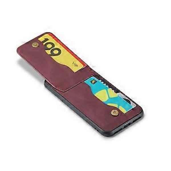 Crazy Horse PU -kotelo iPhone XR:lle Wine Red