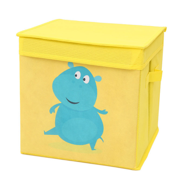 1PCS (gul flodhest, ca. 28x28x28cm) Oppbevaringsbokser, Lekeorganisator