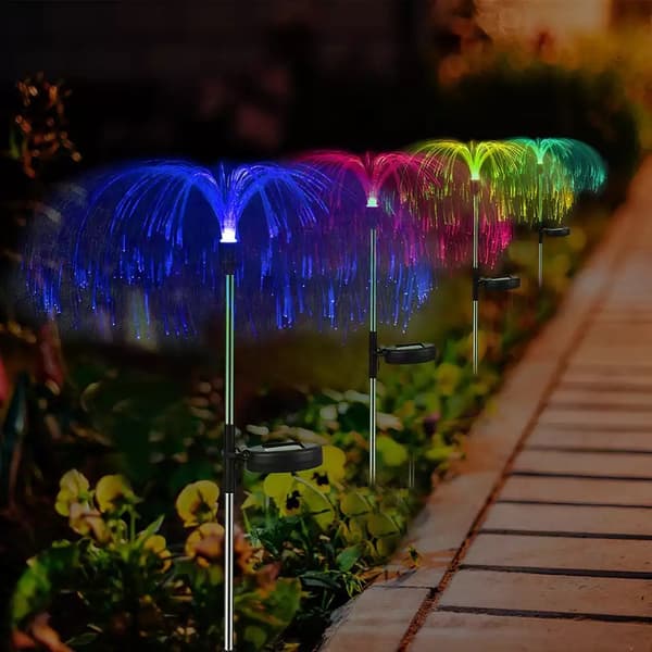 Solcellelampe Lysende Dekorativ Optisk Fiber Smuk Vandmand Fl