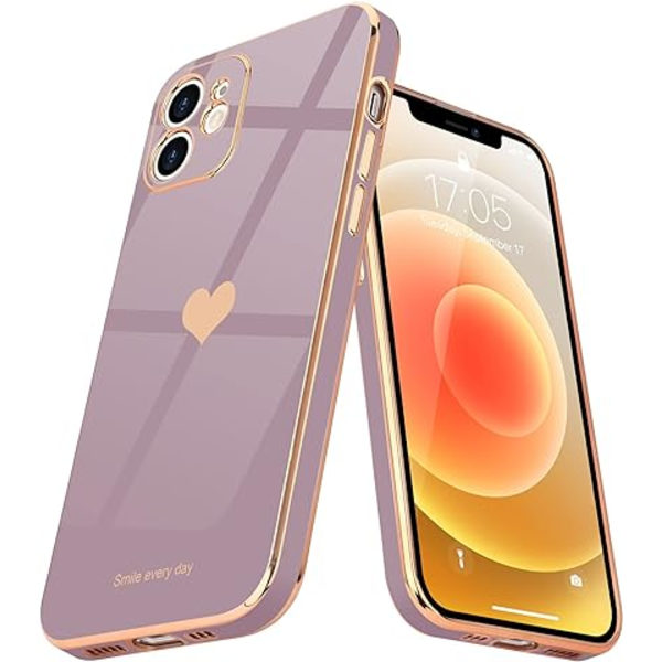 (Lavande)Etui kompatibel med iPhone 12 i galvaniseret silikone O