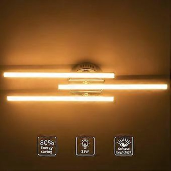LED Plafondlampe, 21W Lysekrone Taklampe Moderne Parallell Stripe Design med 3 Stykker Parallell Stripe Lys for Stue Soverom Sal