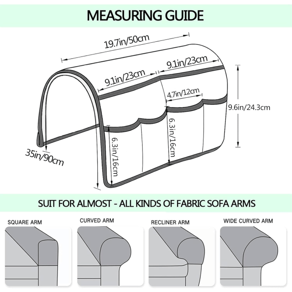 (Rutete-Brun) Sofa Armrest Covers for Arms, Armchair Arm Protecto